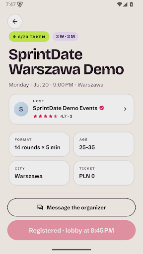 SprintDate screenshot